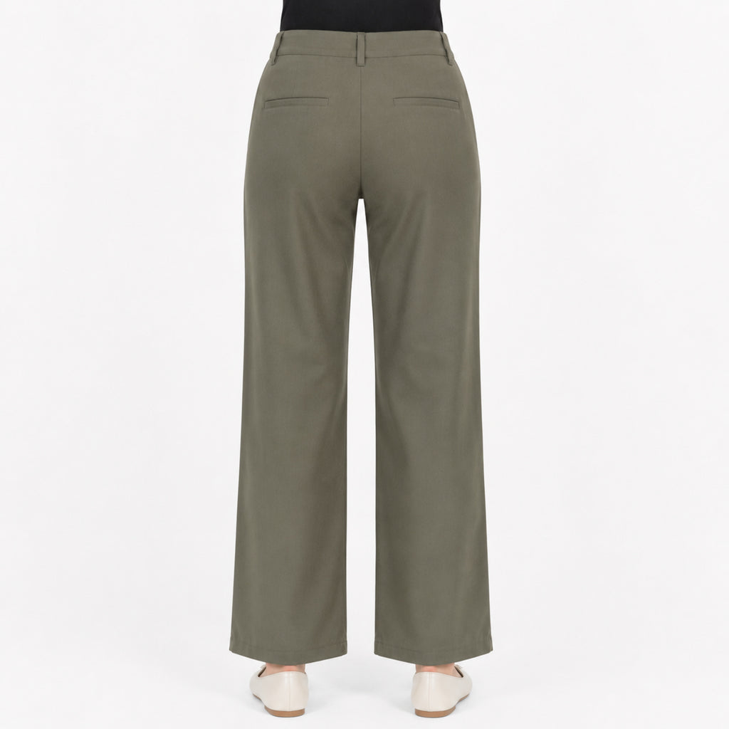 Women's Olive Whisper Tailored Trousers-4