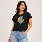 Women's Live Your Perfect Graphic Printed Black T-Shirt-1