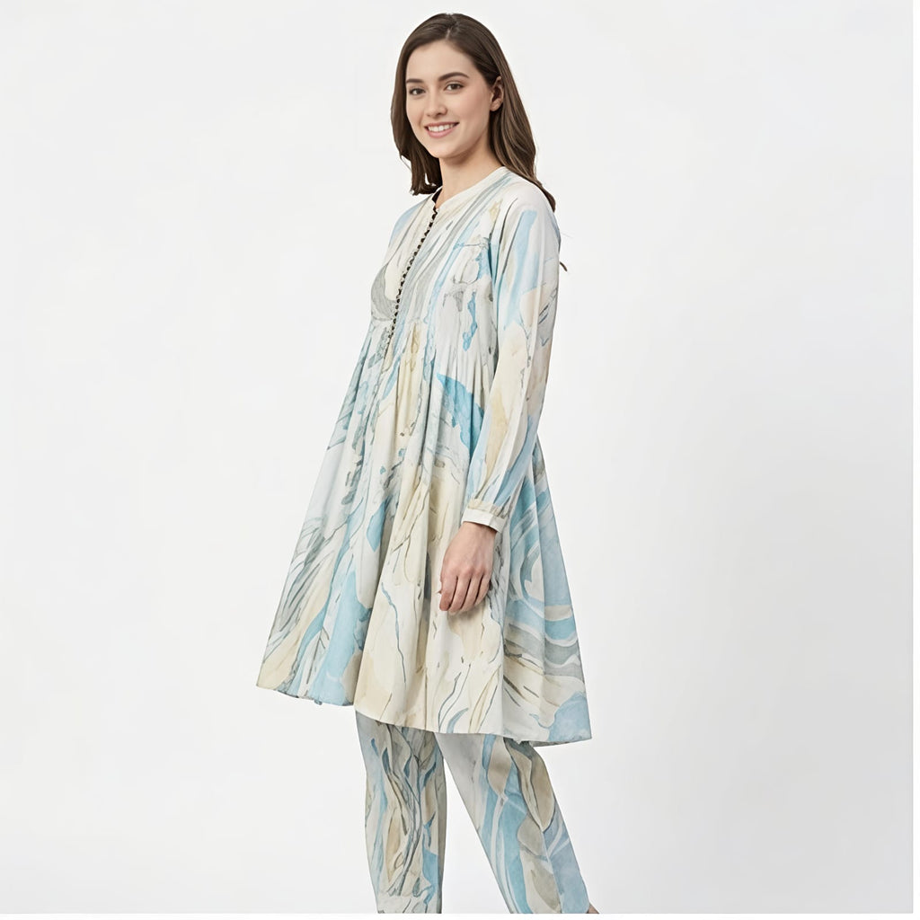Sky Marble Printed Co-ord Set-2