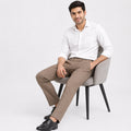 Men's Coffee Brown Slim Fit Formal Trousers-1
