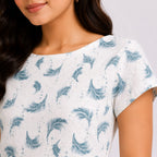 Women's Graceful Leaf Print Fit and Flare Sheath Dress-3