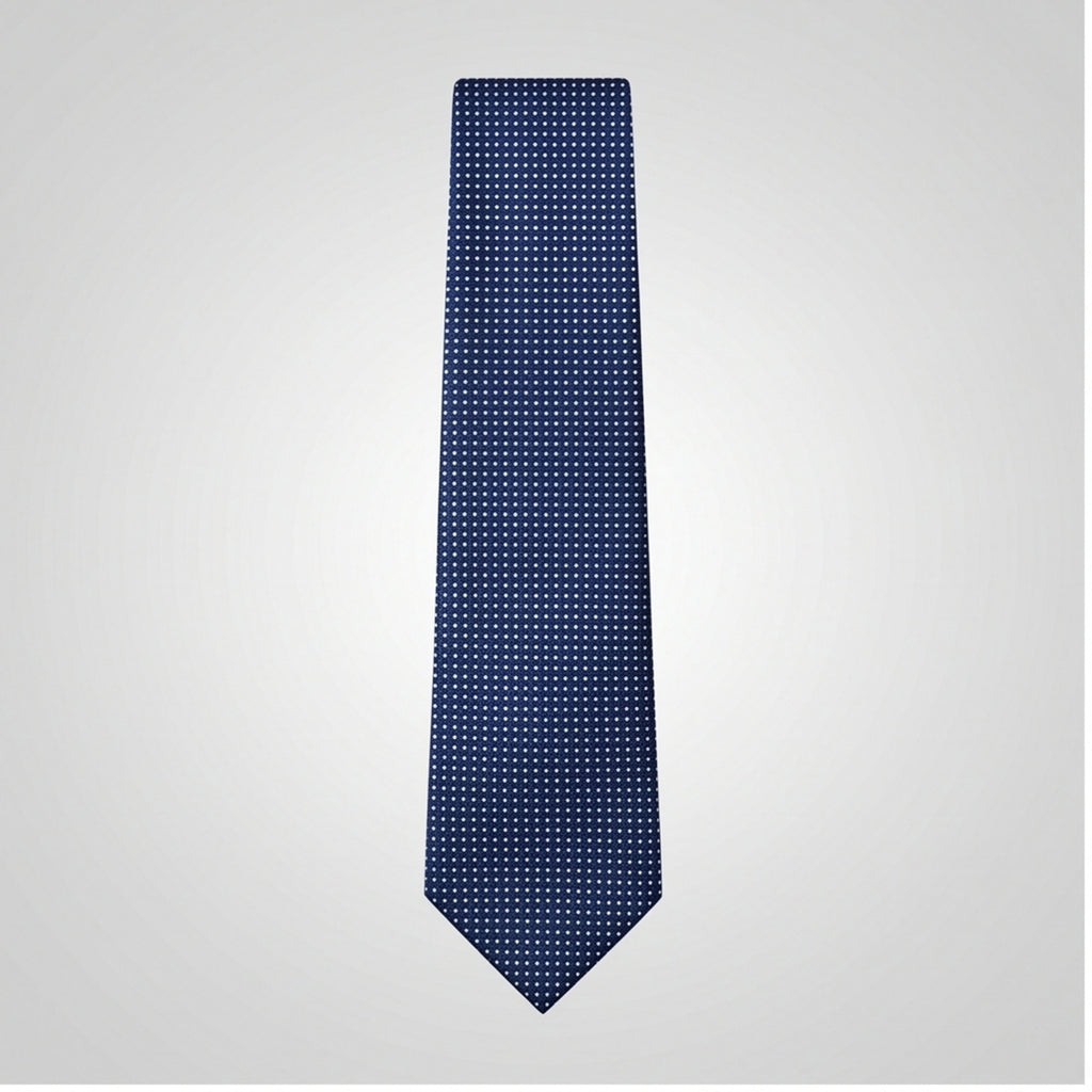 Men's Luxury Micro-Patterned Royal Blue Silk Formal Necktie-1