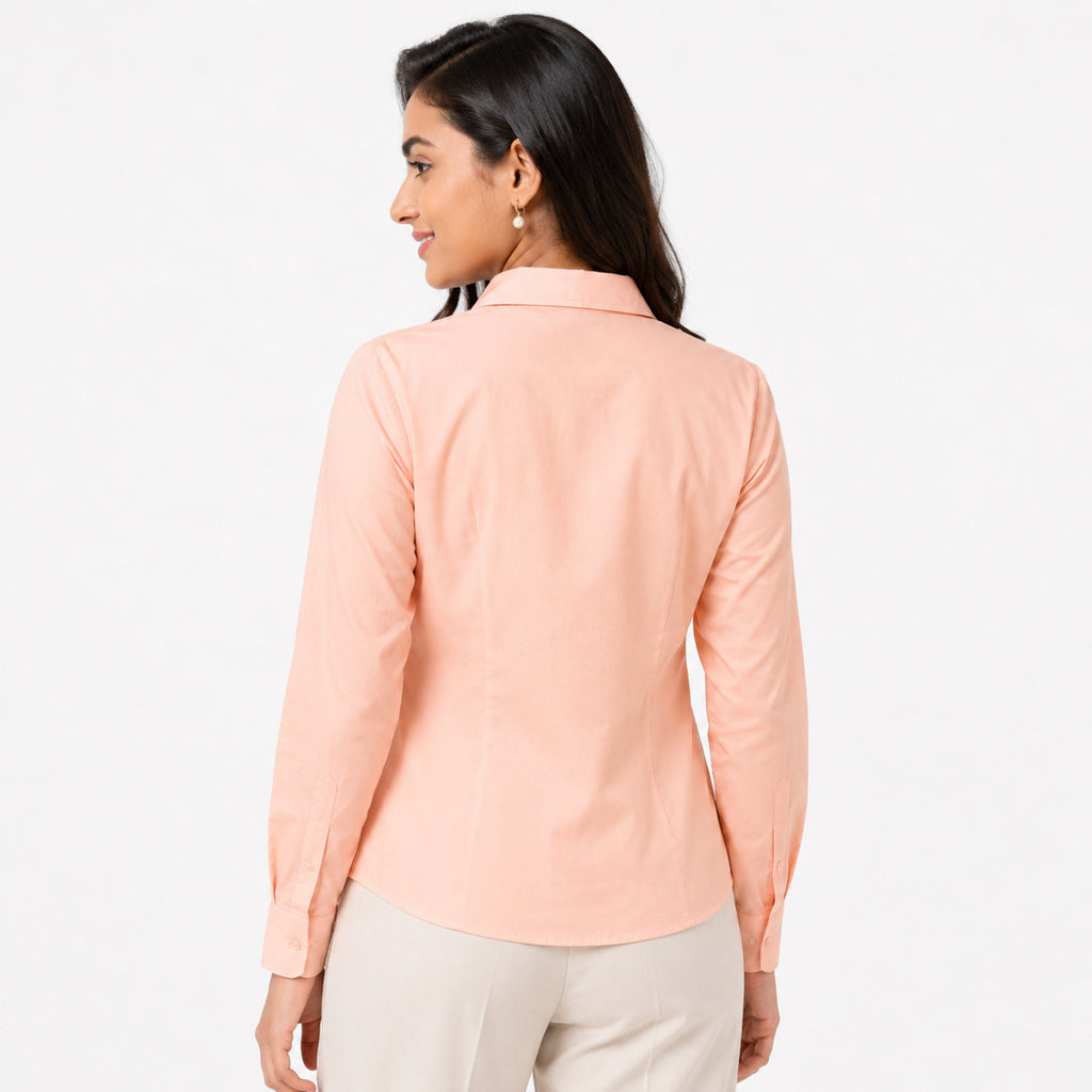 Women's Blush Pink Formal Full Sleeve Shirt-3