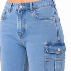 Women's Blue Wide Leg High-Rise Jeans | Casual Everyday Denim Pants-3