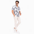 Men's Tropical Leaf Print Resort Shirt-1