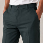 Men's Forest Olive Tailored Slim Fit Formal Trousers-4