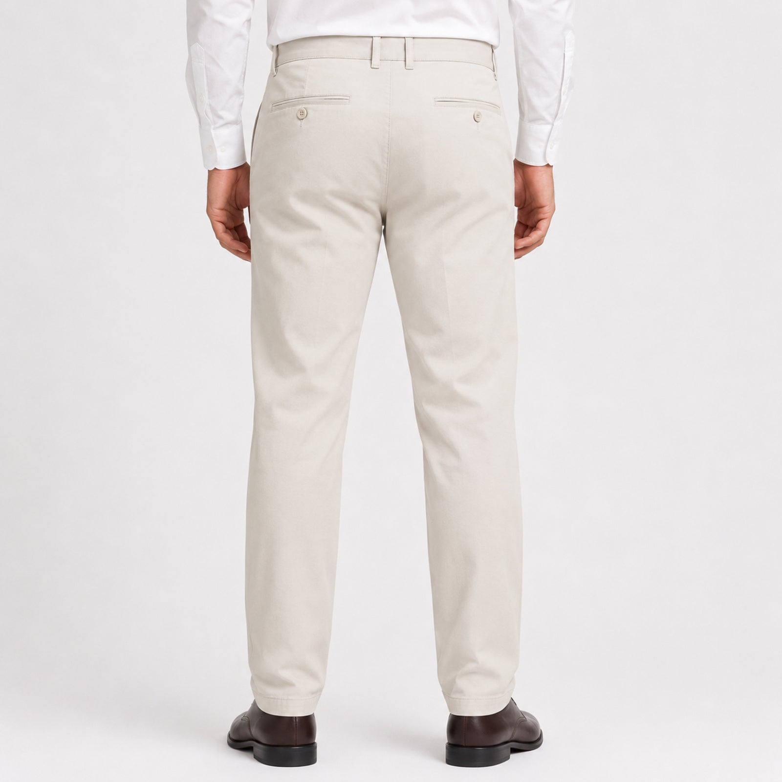 Men's Ivory Cream Regular Fit Formal Trousers-4