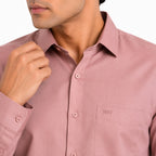 Men's Pink Micro Stripe Full Sleeve Shirt with Chest Pocket-3