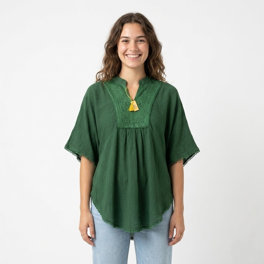 Sage Breeze Relaxed Fit Tunic Top-1