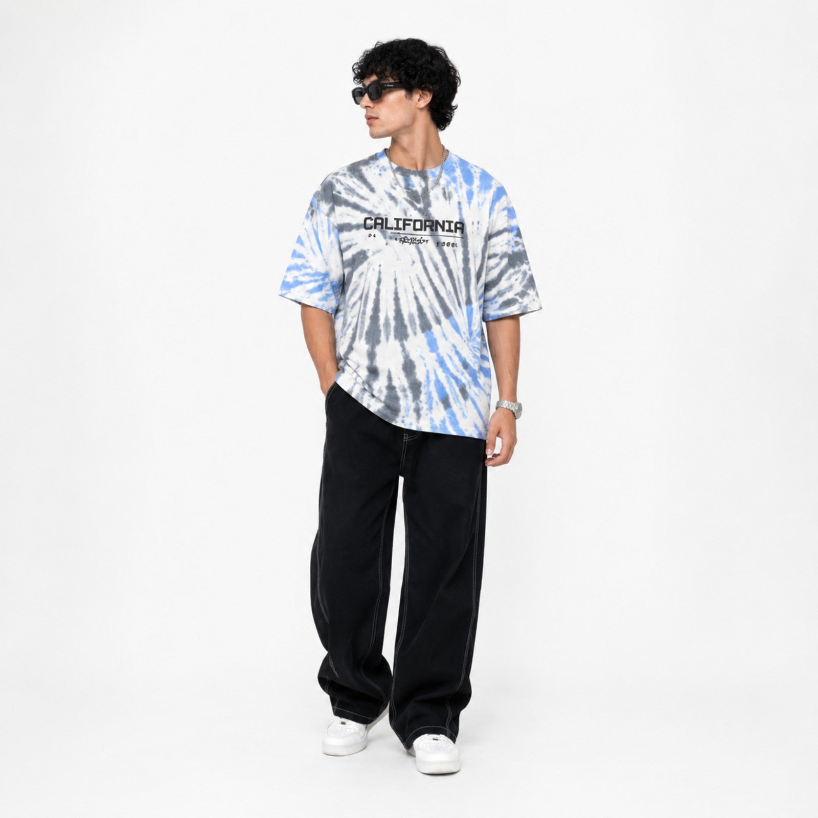 Men's California Tie-Dye Oversized T-Shirt-4