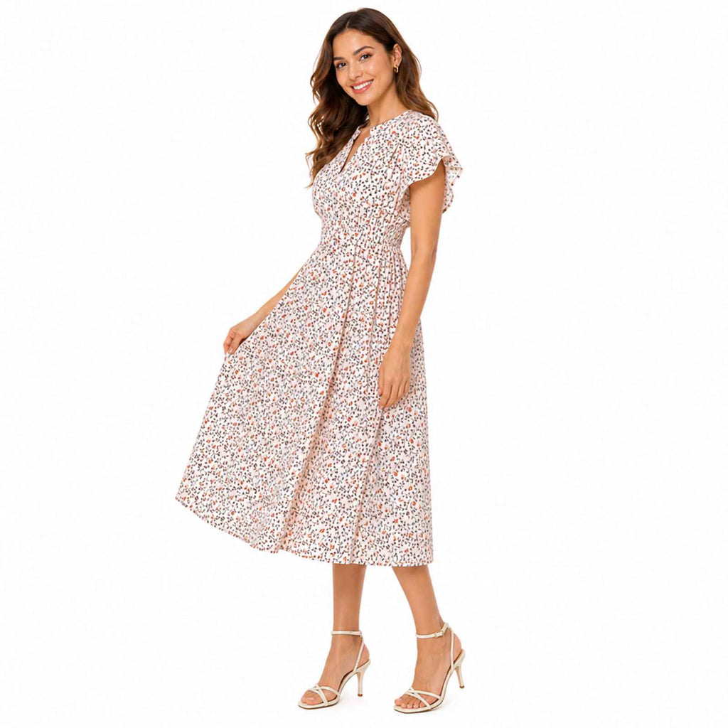 Bloom Breeze Floral Midi Dress-2