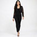 Women's Black Lace Bolero Shrug with Full Sleeves-1