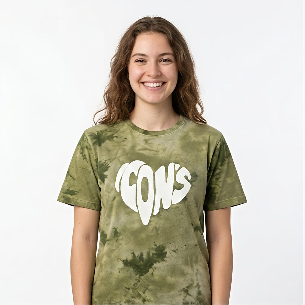 Women's Green Tie-Dye Graphic Crop T-Shirt-3