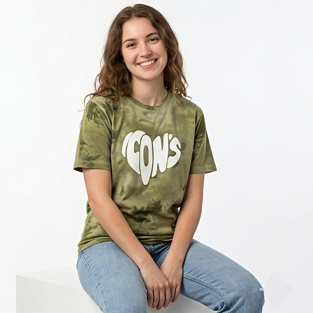 Women's Green Tie-Dye Graphic Crop T-Shirt-2