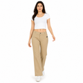 Women's Khaki High-Waist Wide Leg Casual Trousers-1