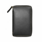 Women's Elegant Luxury Smooth Black Leather Zippered Clutch Wallet and Travel Organizer-3