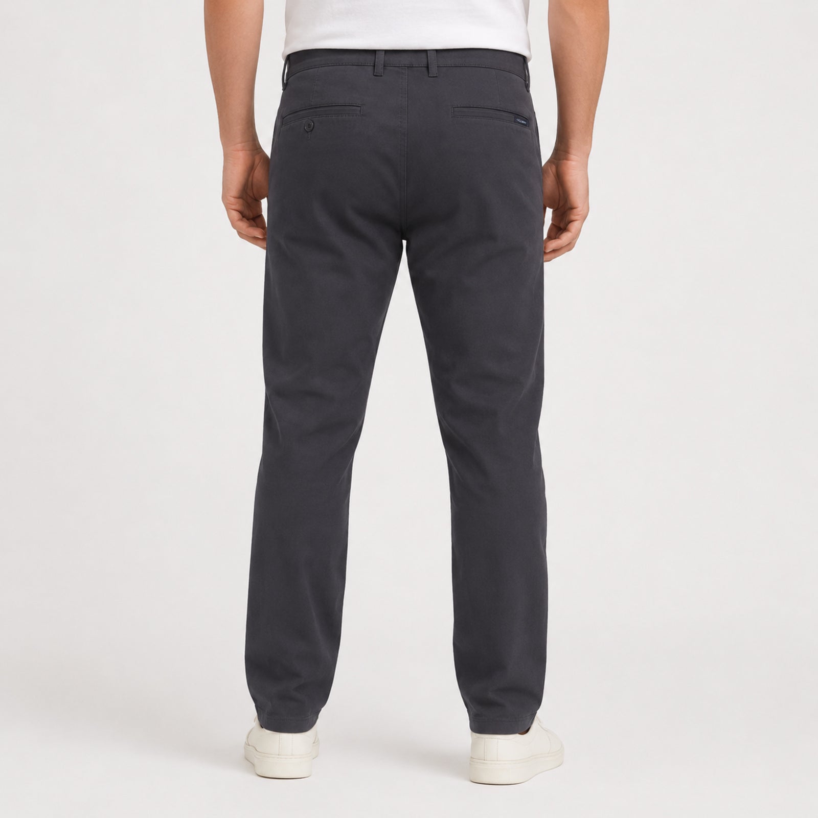 Men's Dark Grey Slim Fit Casual Trousers-1