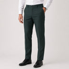Men's Forest Olive Tailored Slim Fit Formal Trousers-2