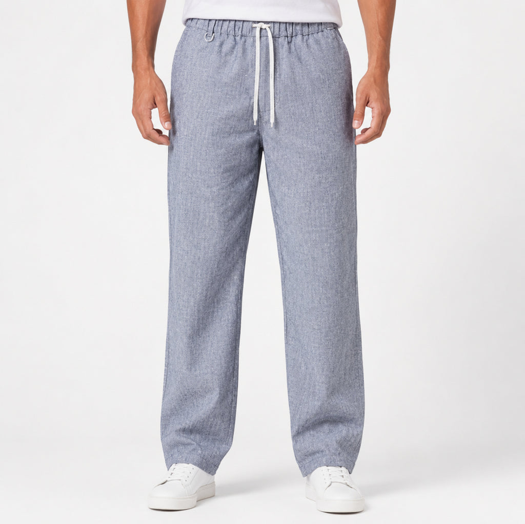 Men's Light Grey Relaxed Fit Lounge Trousers-4