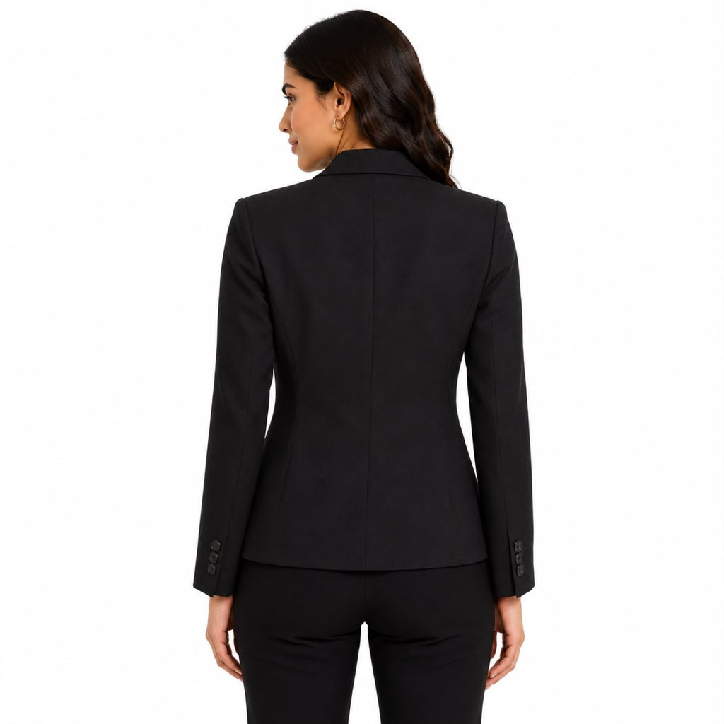 Women's Black Double-Button Formal Blazer-2
