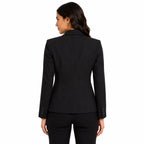 Women's Black Double-Button Formal Blazer-2