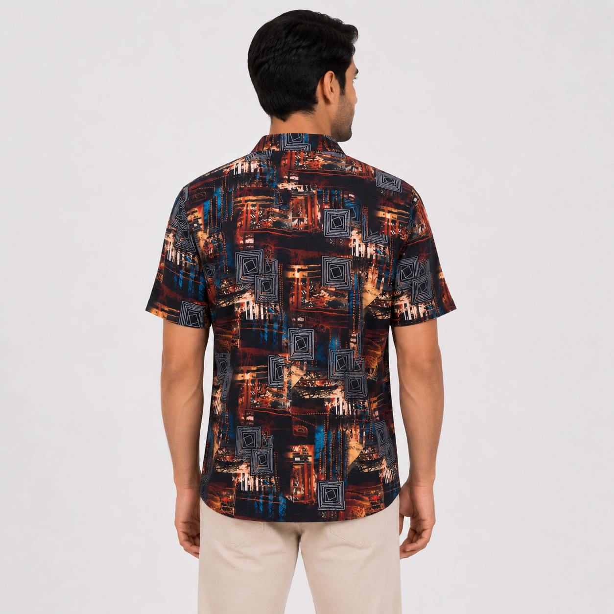 Men's Multicolor Abstract Printed Casual Shirt-3