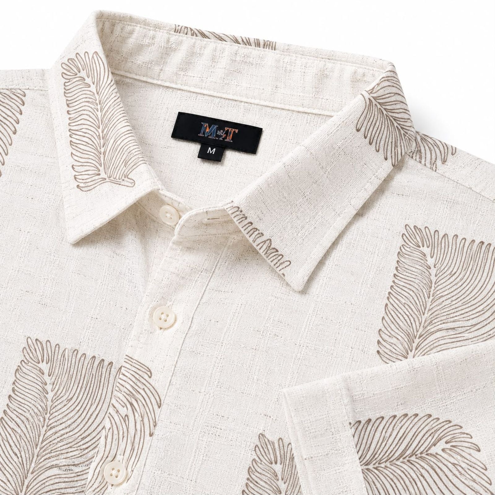 Men's Off White Printed Casual Half Sleeve Shirt-4