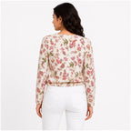 Women's Vintage Blossom Cream Floral Top-4