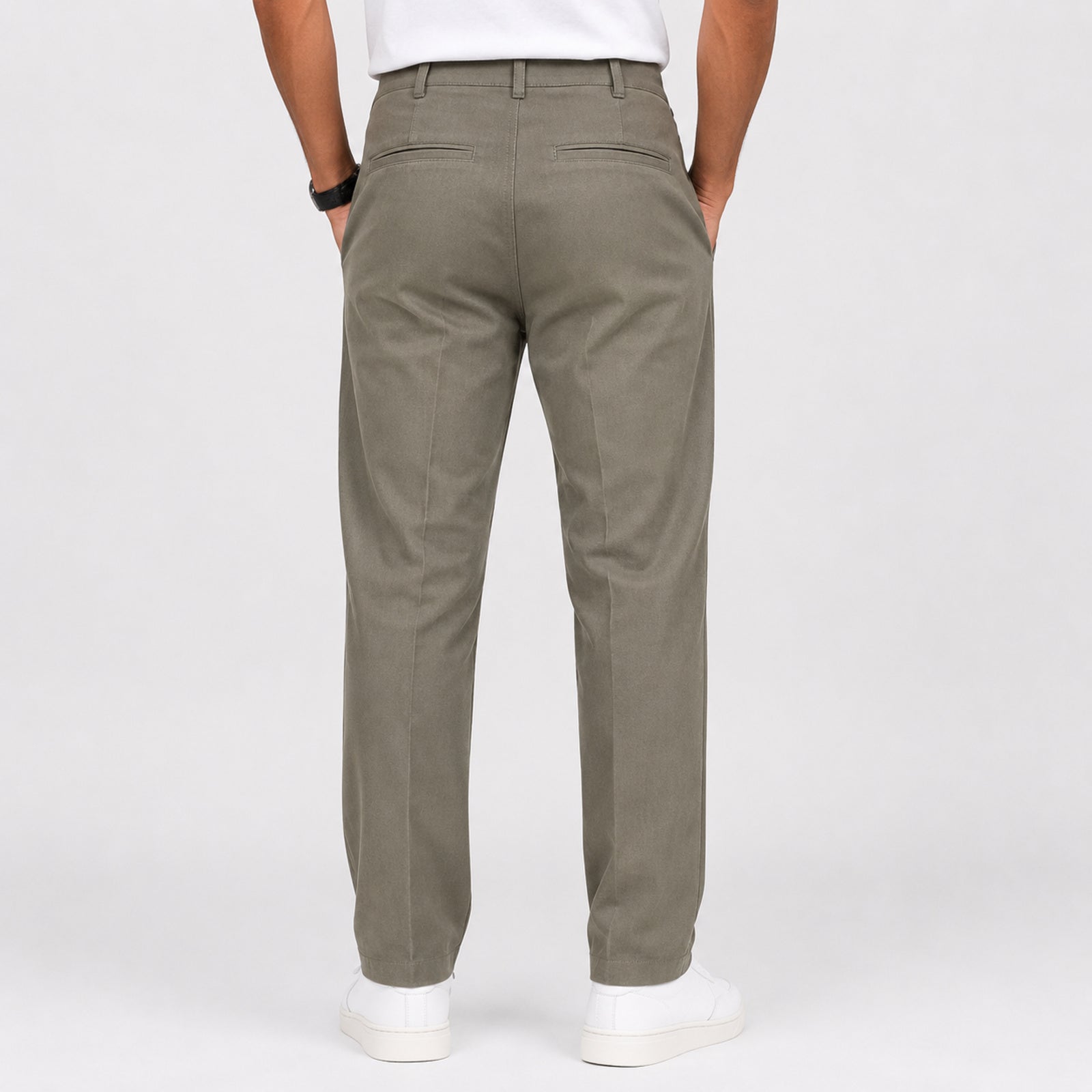 Men's Classic Sand Beige Smart Fit Formal Trousers-2