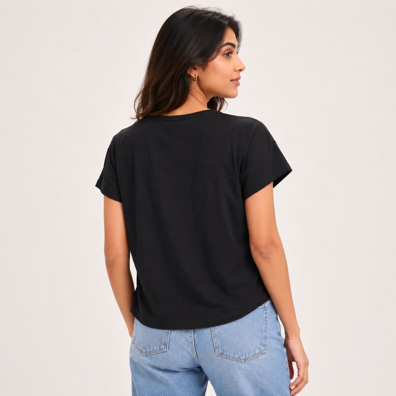 Women's Live Your Perfect Graphic Printed Black T-Shirt-4