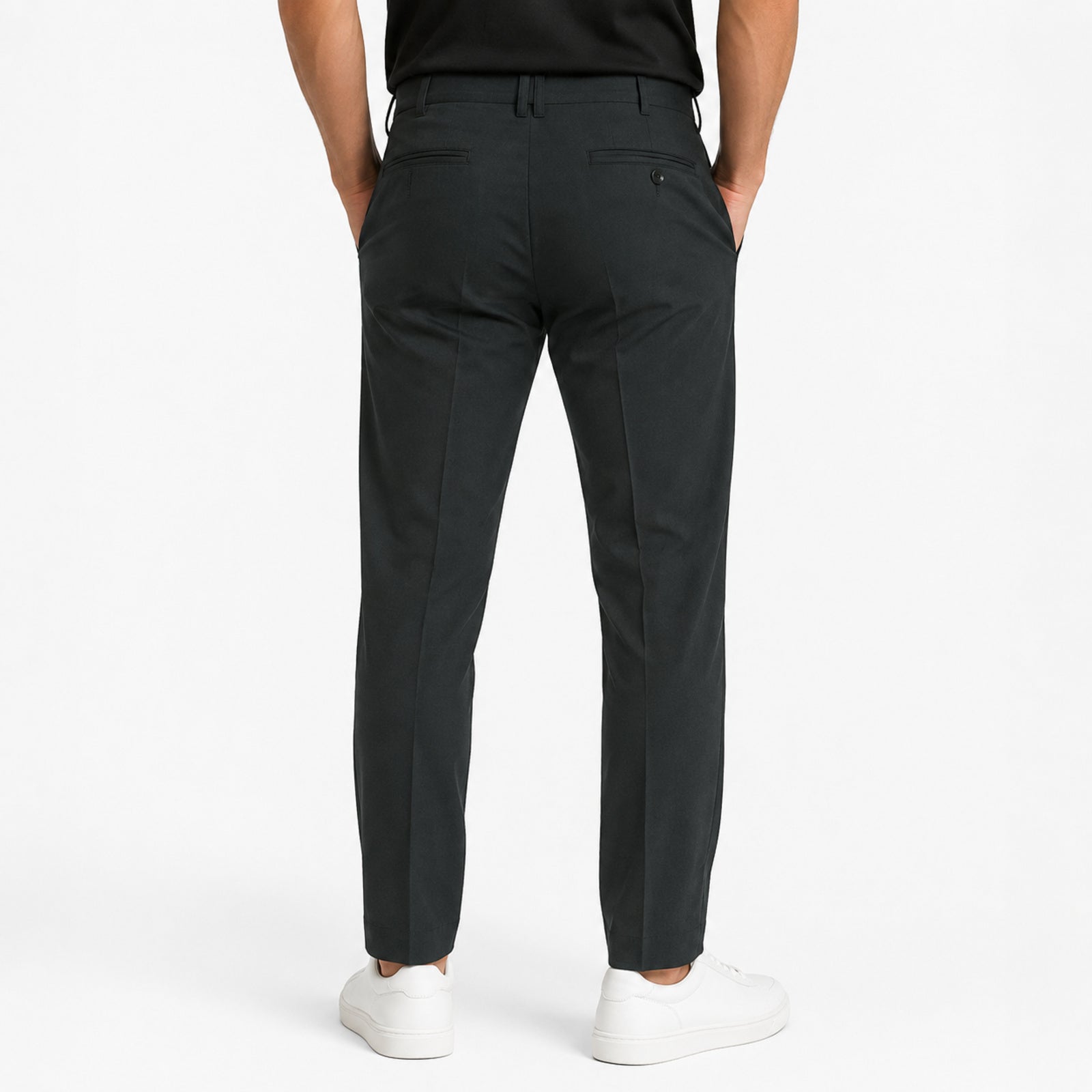 Men's Navy Blue Premium Tailored Smart Casual Trousers-2