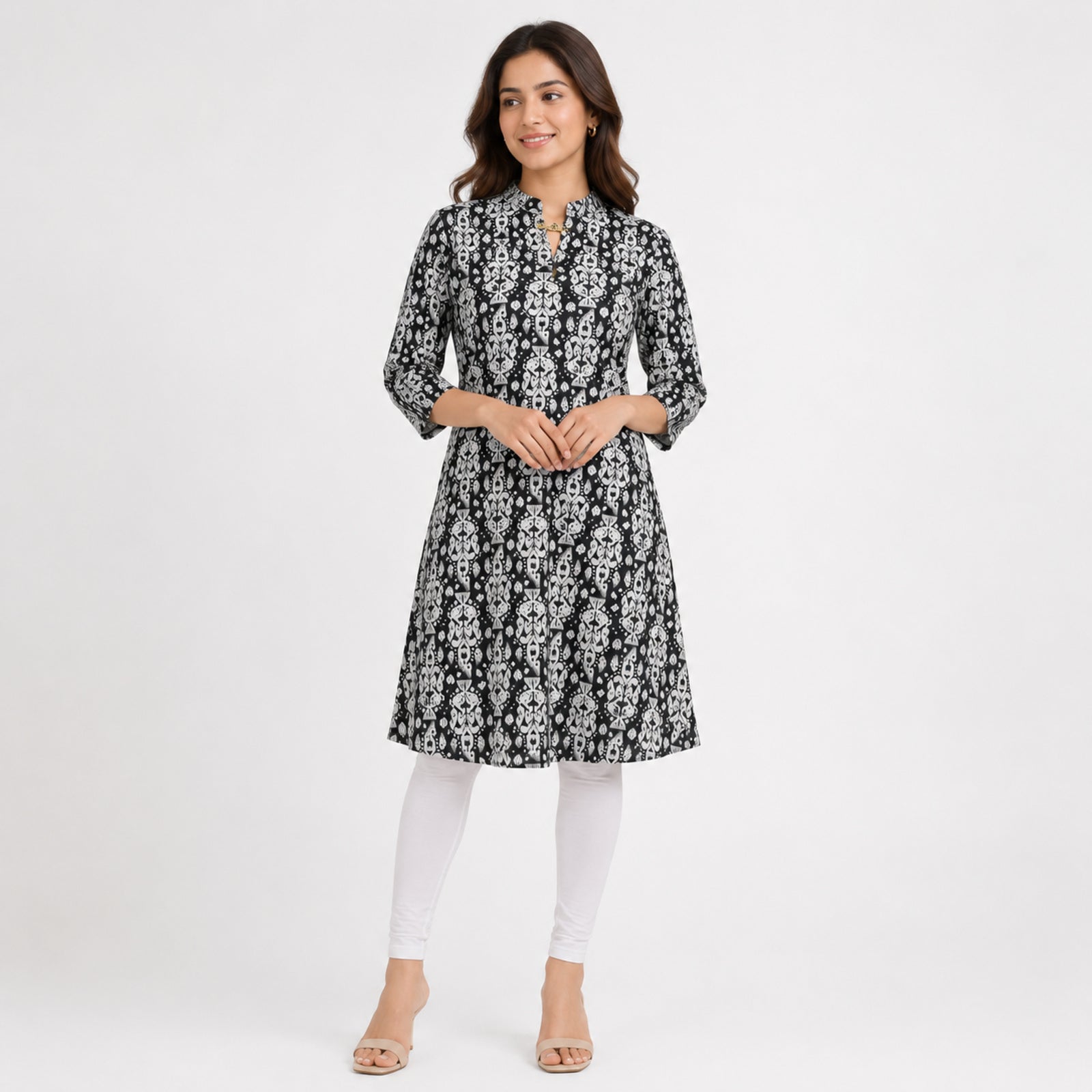 Women's Black Printed Kurta Pant Set-1