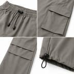 Women's Pink High-Waist Cargo Wide Leg Utility Pants-3