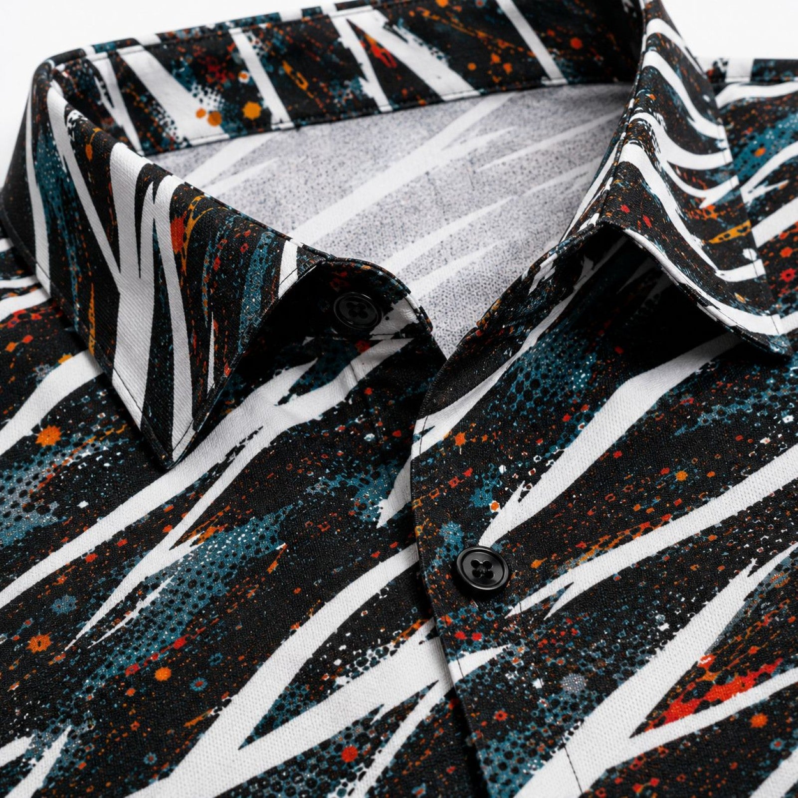 Men's Orange Abstract Printed Half Sleeve Casual Shirt-3