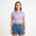 Lilac Edge Structured Crop Top-1