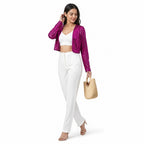 Glam Sparkle Pink Sequin Crop Shrug-3