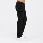 Men's Black Slim Fit Cargo Jogger Pants-2