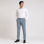 Men's Ice Grey Tailored Slim Fit Formal Trousers-3