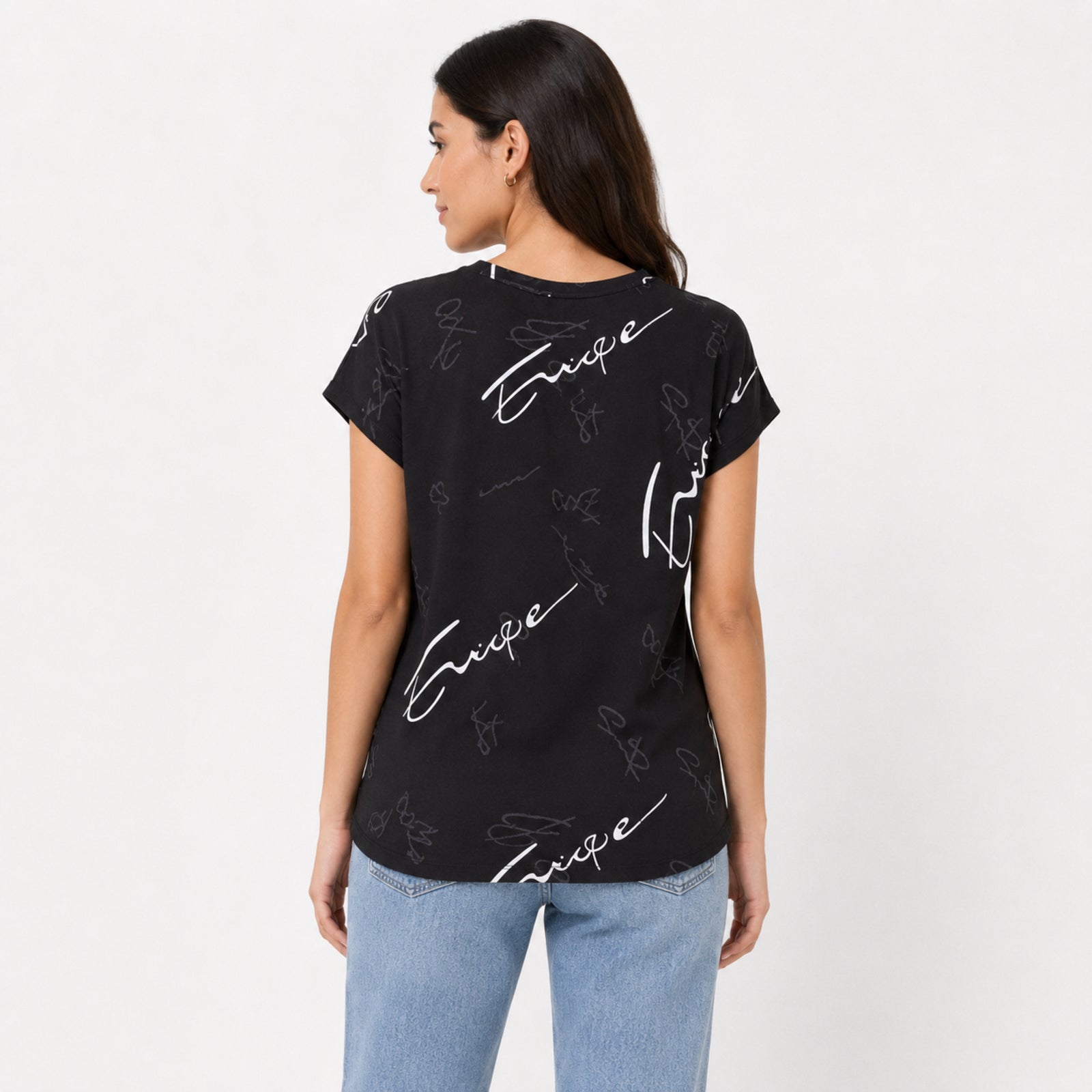 Women's Wine Pearl-Embellished Party Wear T-Shirt-3