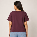 Women's Stay Weird Graphic Printed Wine T-Shirt-4