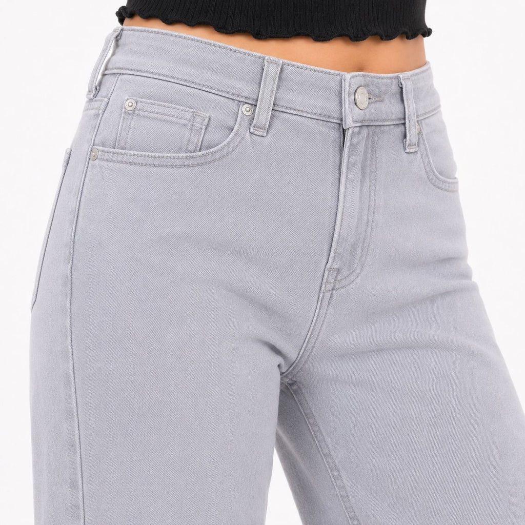 Women's High-Rise Light Blue Wide Leg Jeans-2