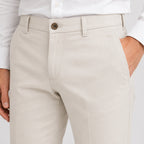 Men's Ivory Cream Regular Fit Formal Trousers-3