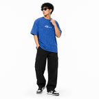 Men's Urban Blue Oversized Graphic Streetwear Top-3