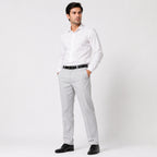 Men's White Pinstripe Relaxed Fit Lounge Trousers-3