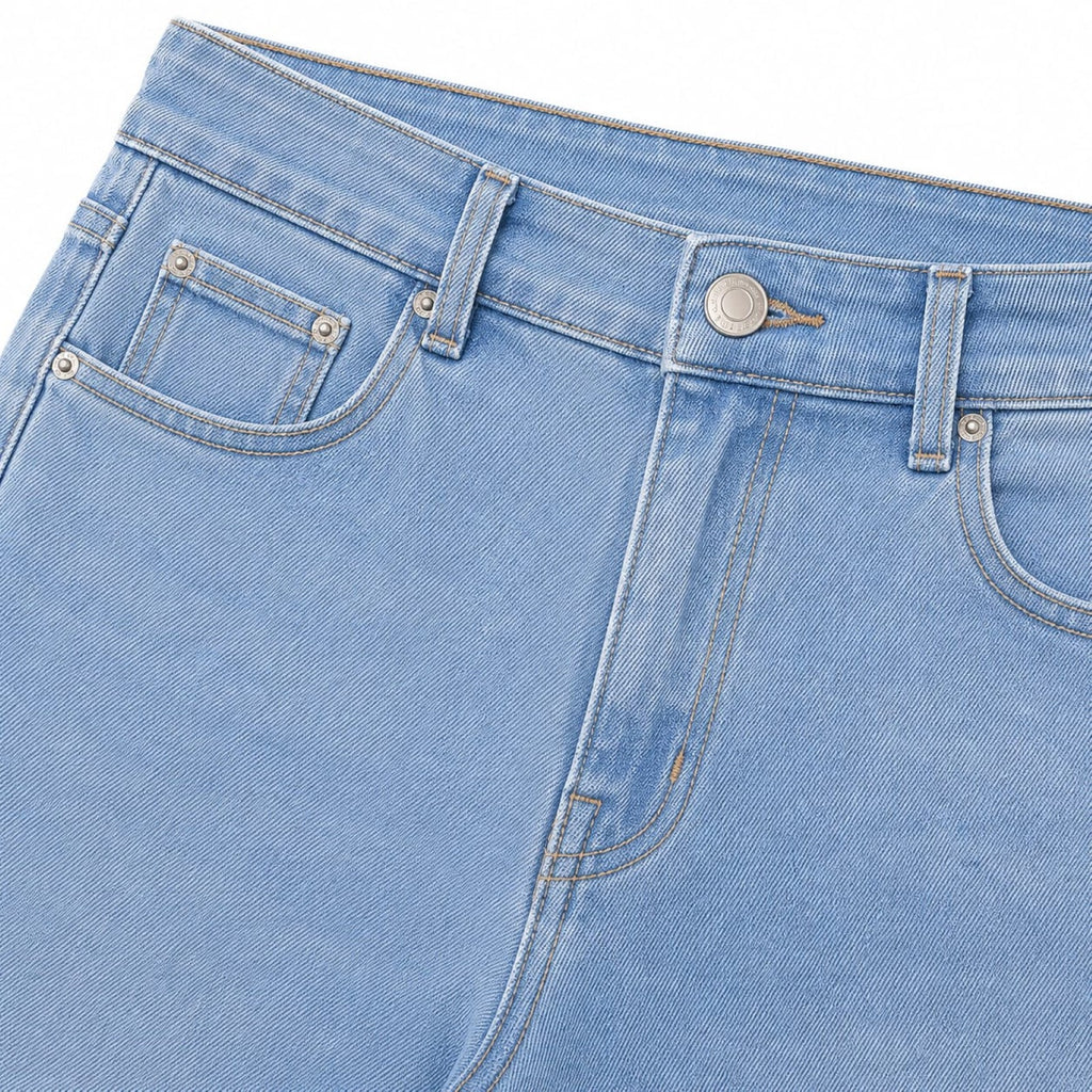 Women's Light Blue Ultra Wide Leg Jeans | High-Rise Premium Denim-3