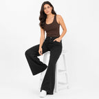 Women's Black Ultra Wide Leg Jeans | High-Rise Premium Denim-2