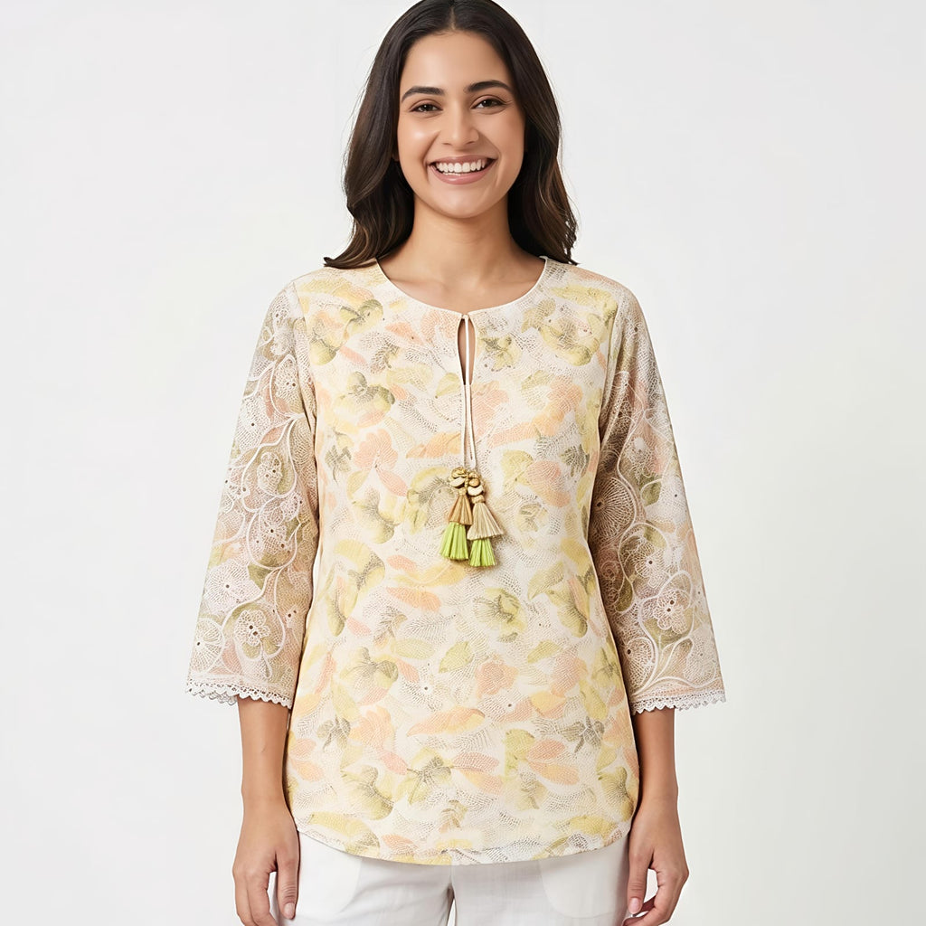 Sunshine Elegance Embroidered Women's Tunic-1