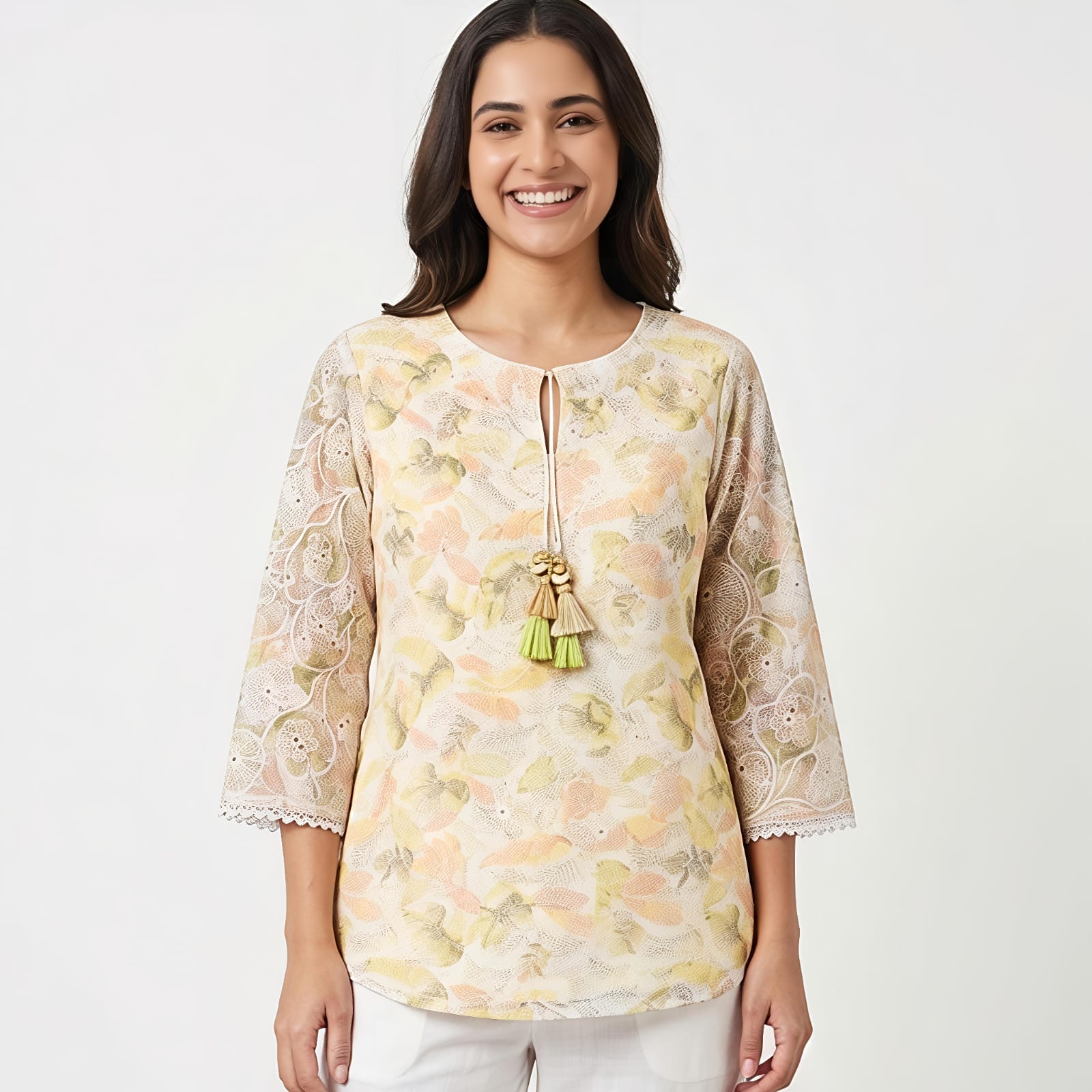Sunshine Elegance Embroidered Women's Tunic-1