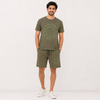 Men's Light Green Typography Varsity Print Performance T-Shirt and Shorts Co-ord Set-4
