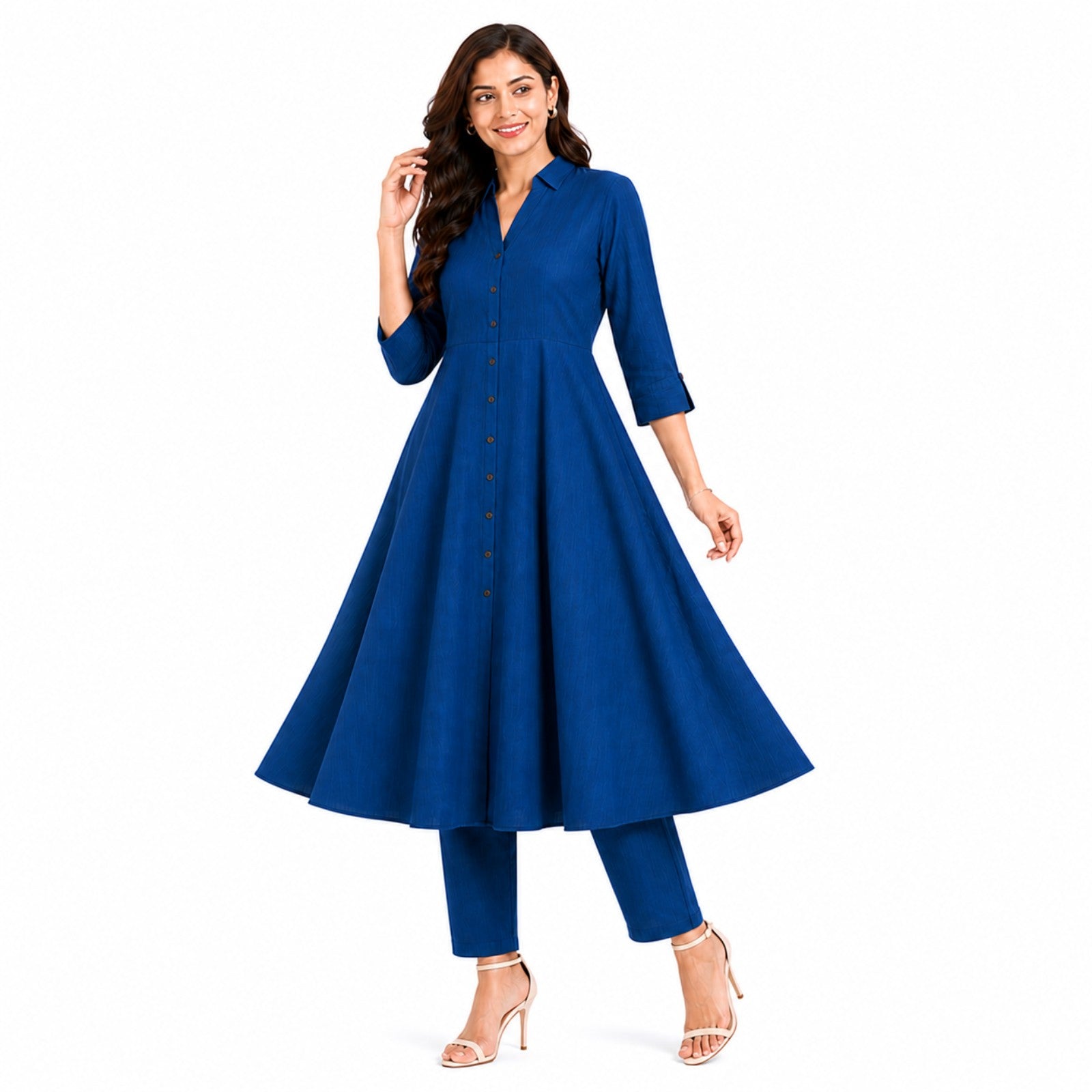 Indigo Grace Flared Kurta Set-3